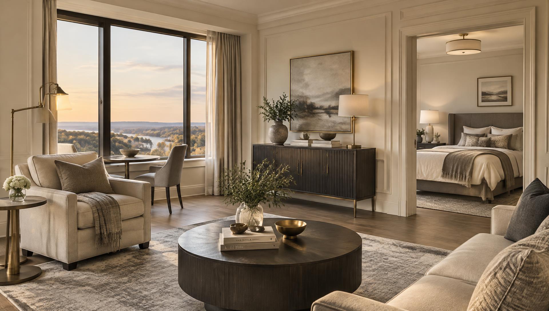 Illustrative image: a bright, freshly renovated senior living suite